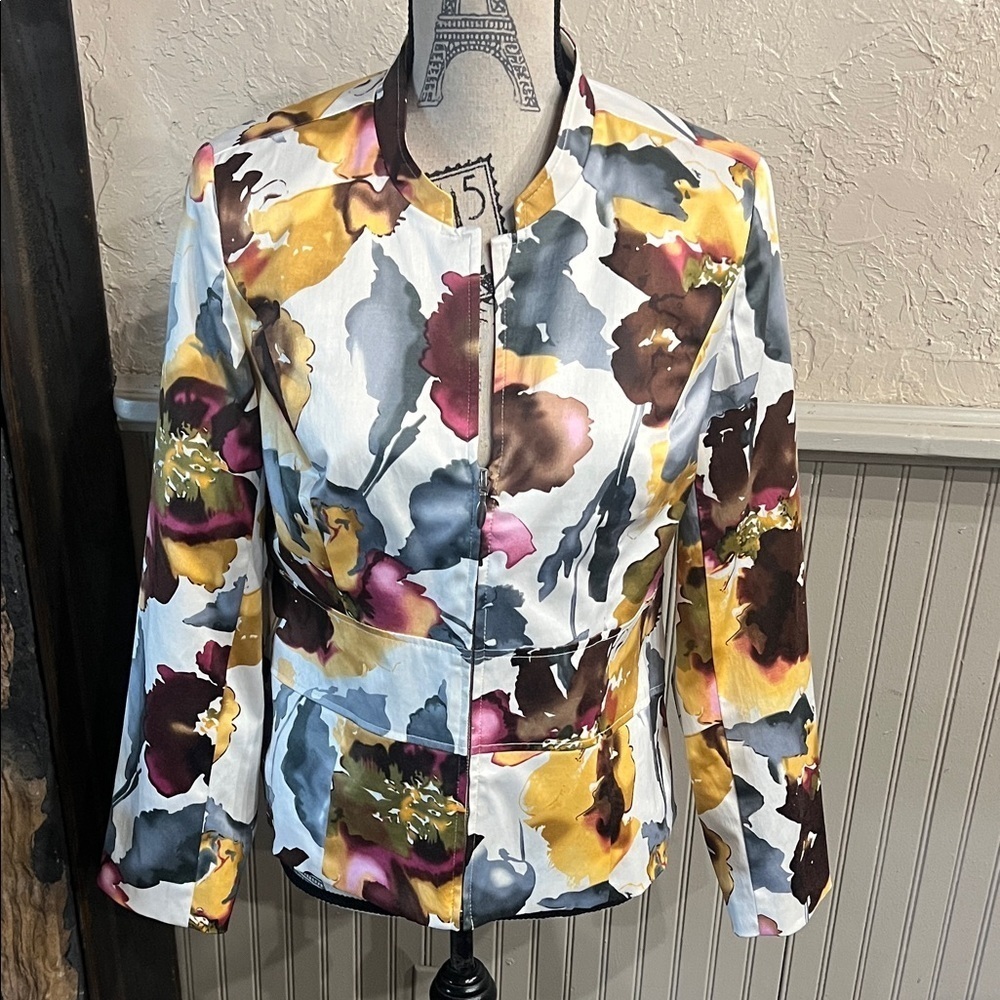 Christopher & Banks Multicolor Floral Blazer